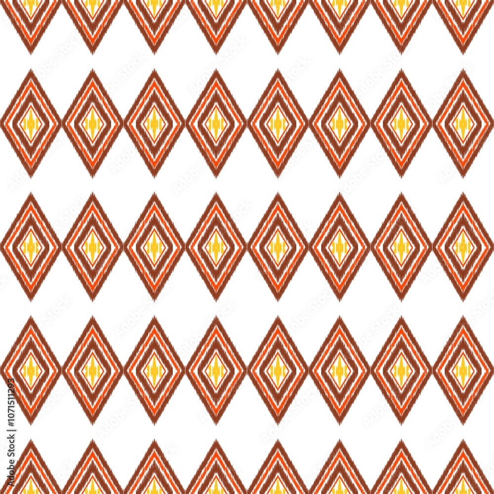 Ikat ethnic traditional seamless pattern on background.