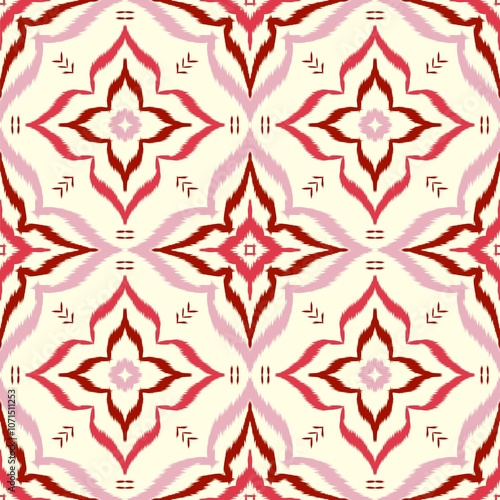 Obraz na płótnie Ikat ethnic traditional seamless pattern on background. w salonie