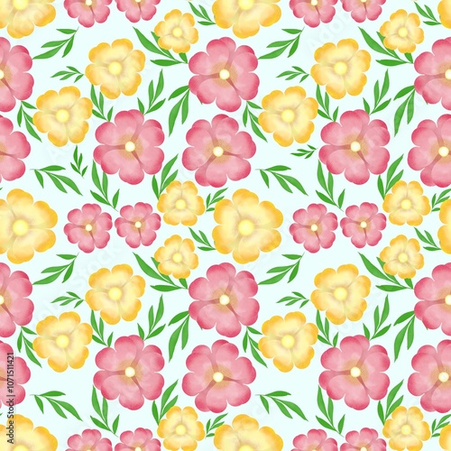Obraz na płótnie Seamless abstract flower art on pattern for background and backdrop. w salonie
