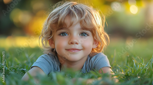Smiling Child with Blue Eye...