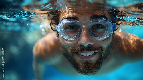 Smiling Man Underwater Wear...
