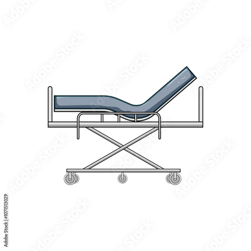 footboard hospital bed cartoon. wheels height, tilt comfort, support mobility footboard hospital bed sign. isolated symbol vector illustration