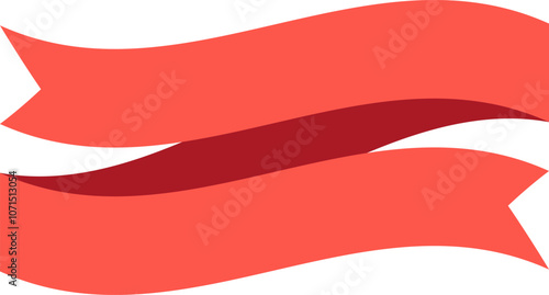 Two elegant, waving red ribbons are dynamically positioned against a clean white backdrop, creating a sense of movement and celebration Free Download Two elegant, waving red ribbons are dynamically positioned against a clean white backdrop, creating a sense of movement and celebration - GFXLoad