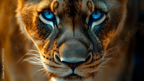 Close Up Lioness Face Photo...