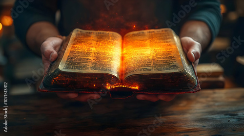 Glowing Old Book Illustration