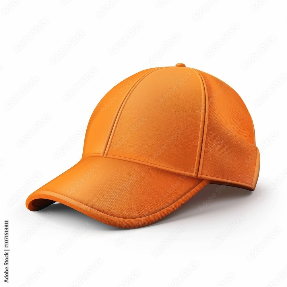 Fototapeta premium Orange fashion cap on isolated background. Sun protection sport hat for your brand and design