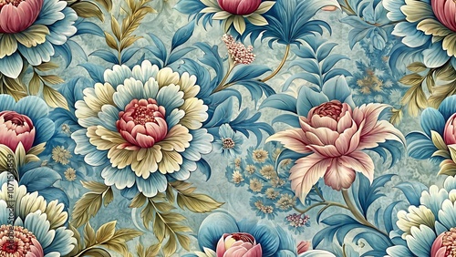 Vintage ornamental flowers pattern background