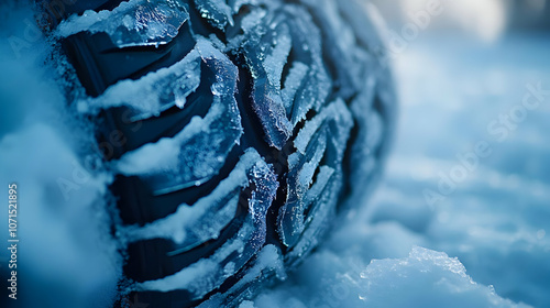 Close-up of a Tire Covered ...