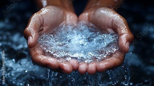 Water Droplets in Hand - Re...