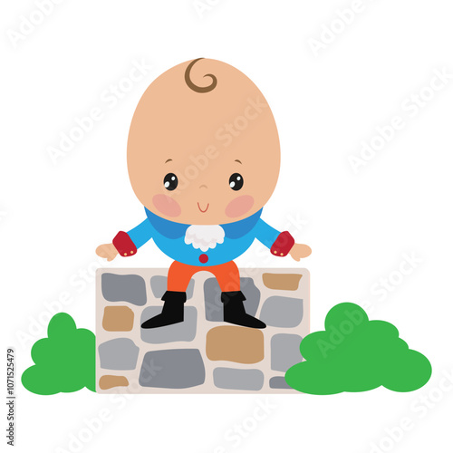 Cute  Humpty Dumpty  vector cartoon illustration