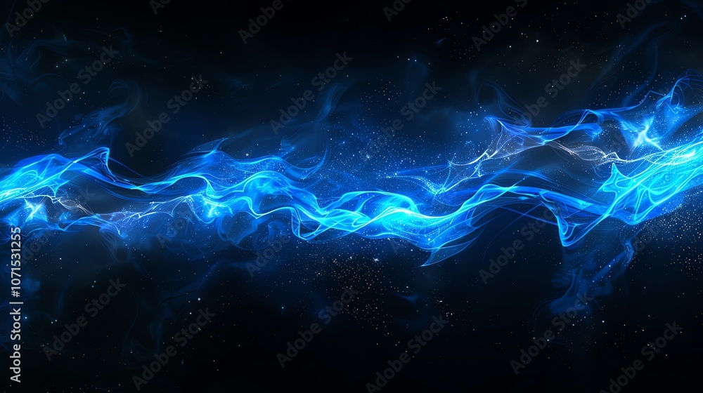 Abstract blue flames on a black background. Abstract blue flames on a black background.