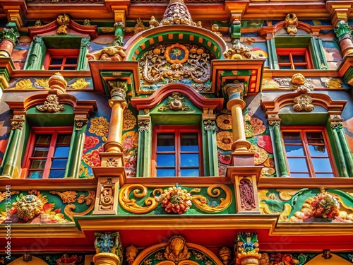 Wallpaper Mural Stockalperpalast Brig's intricate details unveiled through macro photography, revealing Swiss history. Torontodigital.ca