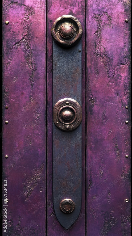 Obraz premium Purple Door with Intricate Metal Accents