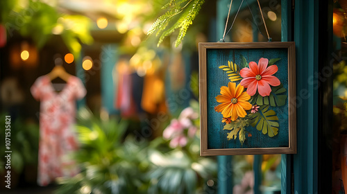 Framed Floral Illustration ...