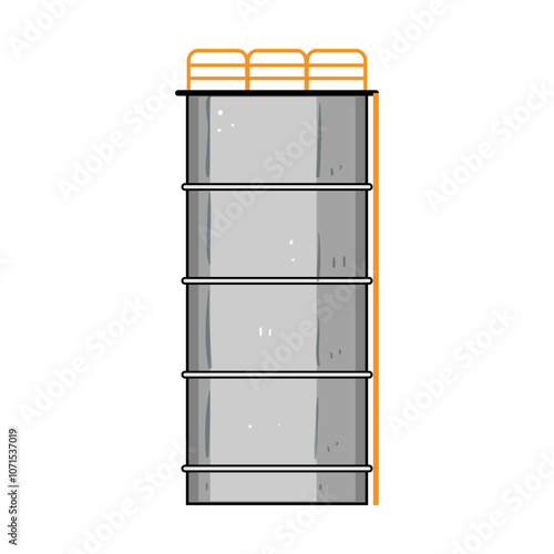 facility oil tank storage cartoon. terminal inventory, containment infrastructure, logistics refinery facility oil tank storage sign. isolated symbol vector illustration