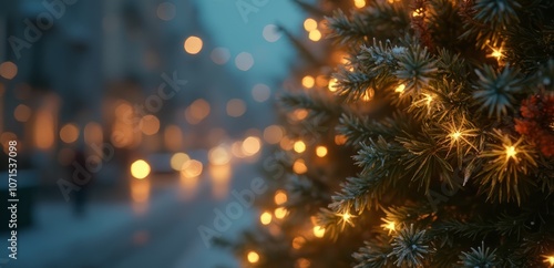 Wallpaper Mural A close up of a christmas tree with lights on it Torontodigital.ca