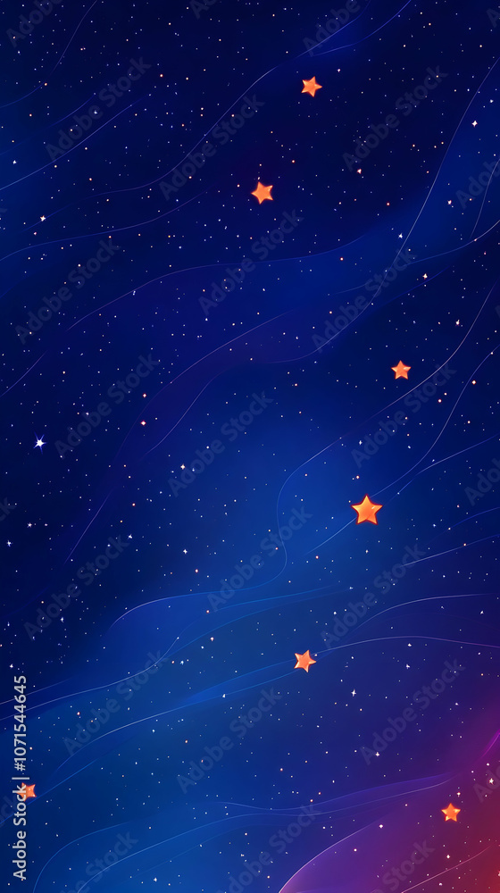 Fototapeta premium Illustration Background - Deep Blue Starry Night Sky