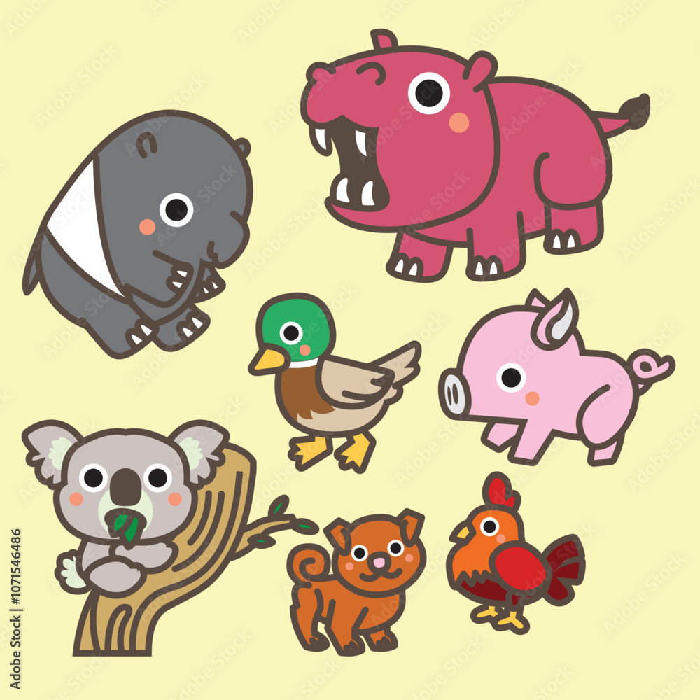 Obraz premium Cute Animal Vector illustration
