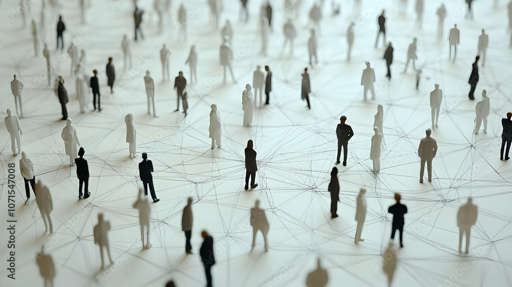Obraz premium 3D Illustration Network Society Connection People Community Global Business
