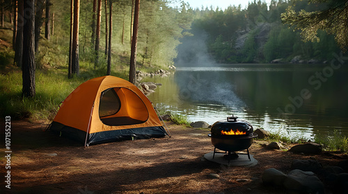 Camping by the Lake with a ...
