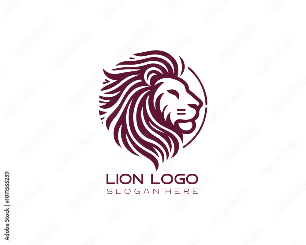Fototapeta premium Lion head logo design icon vector illustration. 