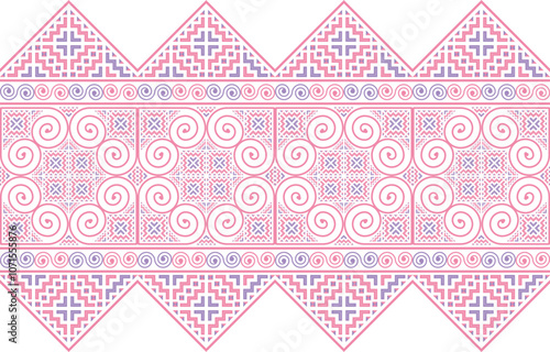 Golden Hmong ethnic pattern imitating Hmong embroidery, which is a traditional and unique pattern.