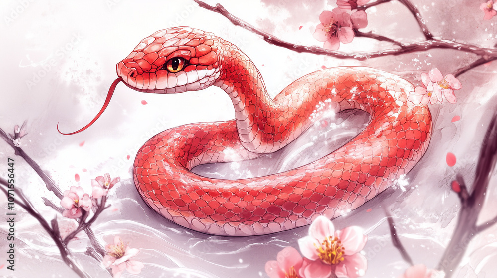 Obraz premium snake in the water