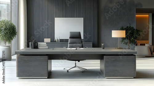 Modern Office Desk with Gre...