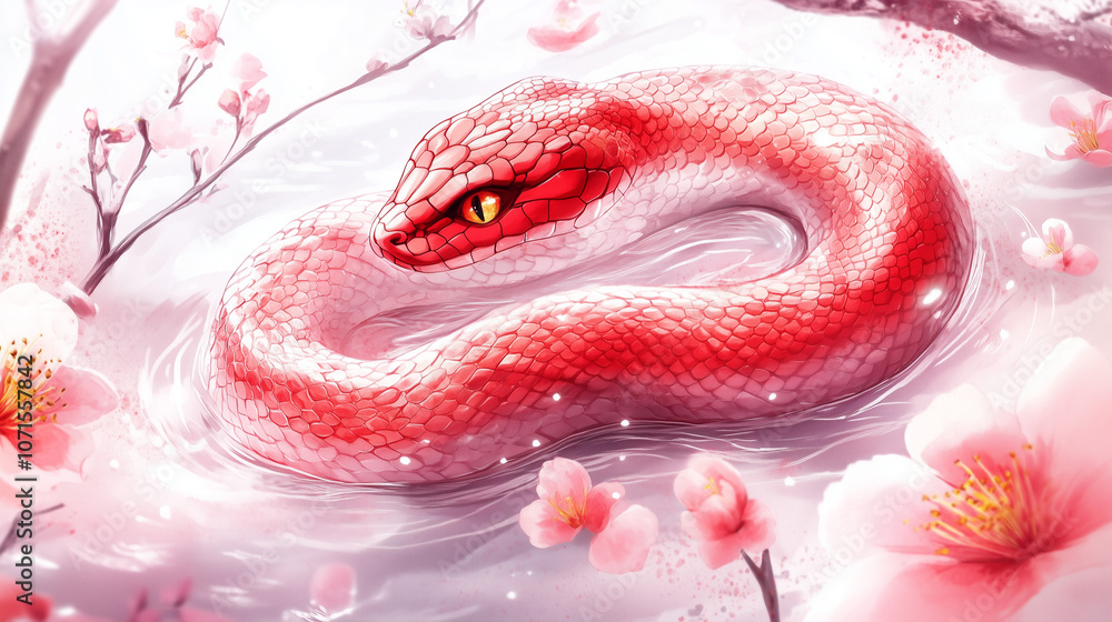Obraz premium snake in the water