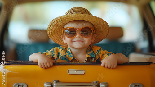 Young Boy with Summer Hat a...