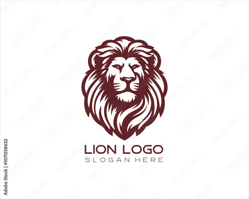 Lion head logo design icon vector illustration. Lion head logo design icon vector illustration.