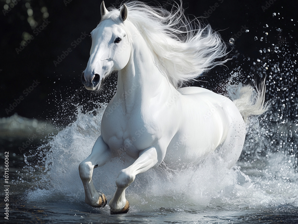 white horse running white horse running