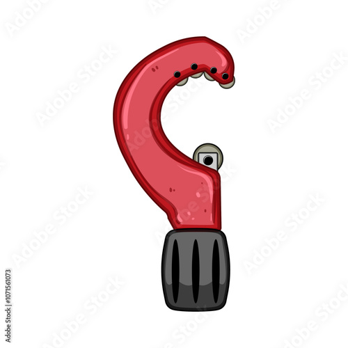 steel pipe cutter cartoon. pvc adjustable, ratchet precision, durable ergonomic steel pipe cutter sign. isolated symbol vector illustration