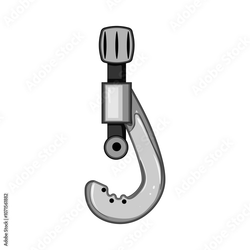 adjustable pipe cutter cartoon. ratchet precision, durable ergonomic, compact lightweight adjustable pipe cutter sign. isolated symbol vector illustration