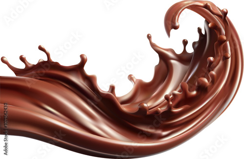 Coffee liquid middle isolated on background, Vector realistic in 3d illustration. Food concepts.Gradient Mesh