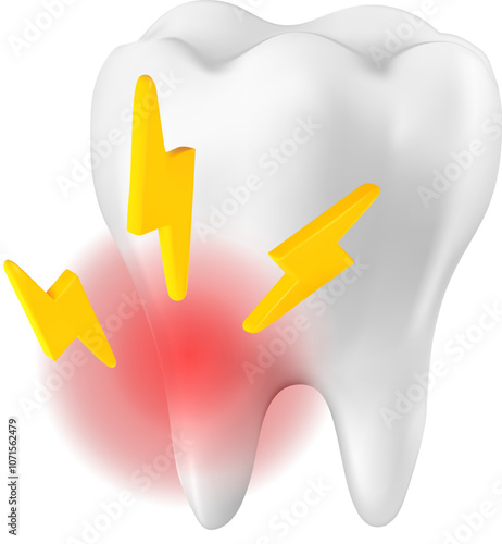 Dental inflammation, treatment of tooth roots, symbol Mesh gradient wes used