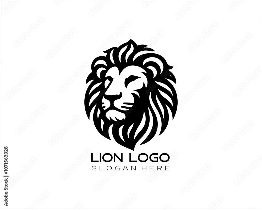 Fototapeta premium Lion head logo design icon vector illustration. 