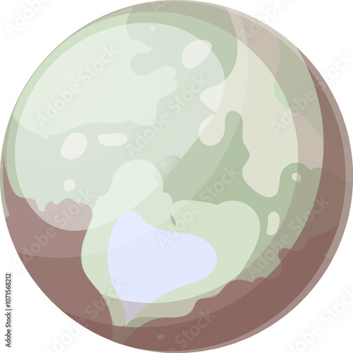 Pluto, the dwarf planet, rotates in our solar system, revealing craters and a light green hue. Explore the mysteries of pluto and the depths of our universe with this captivating image