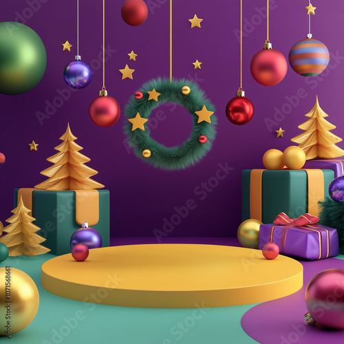 Christmas themed product placement mockup