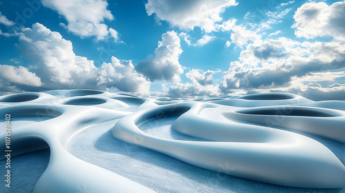 Abstract 3D White Landscape...