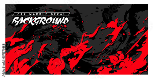 red black dragon brush decal flame fire volcano lava sakura Asia Japan illustration anime style banner sporty background decal wrap livery striking stripes