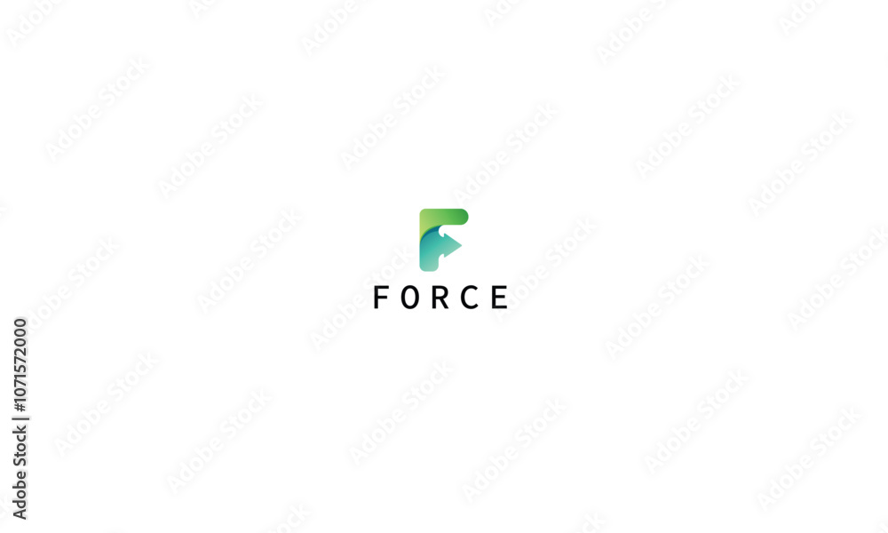 Fototapeta premium Letter f green colour creative shape logo design 