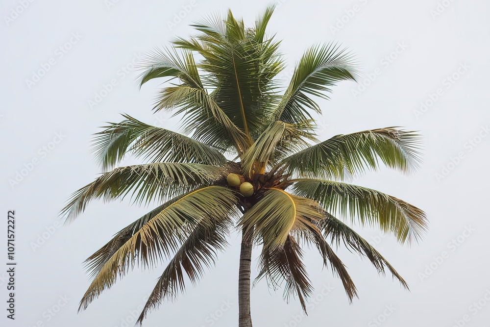 a coconut tree isolated on a white background a coconut tree isolated on a white background