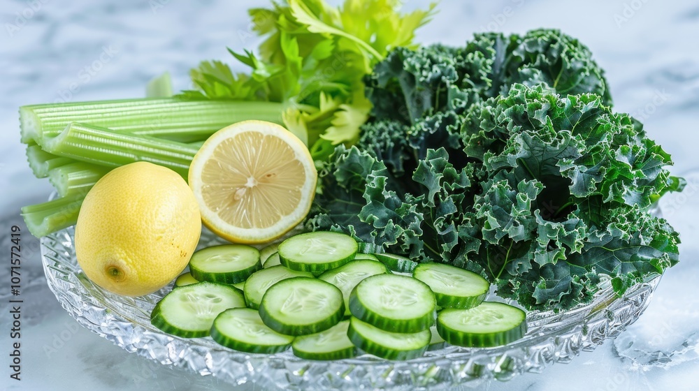 Fresh Vegetable Still Life with Kale and Celery Fresh Vegetable Still Life with Kale and Celery