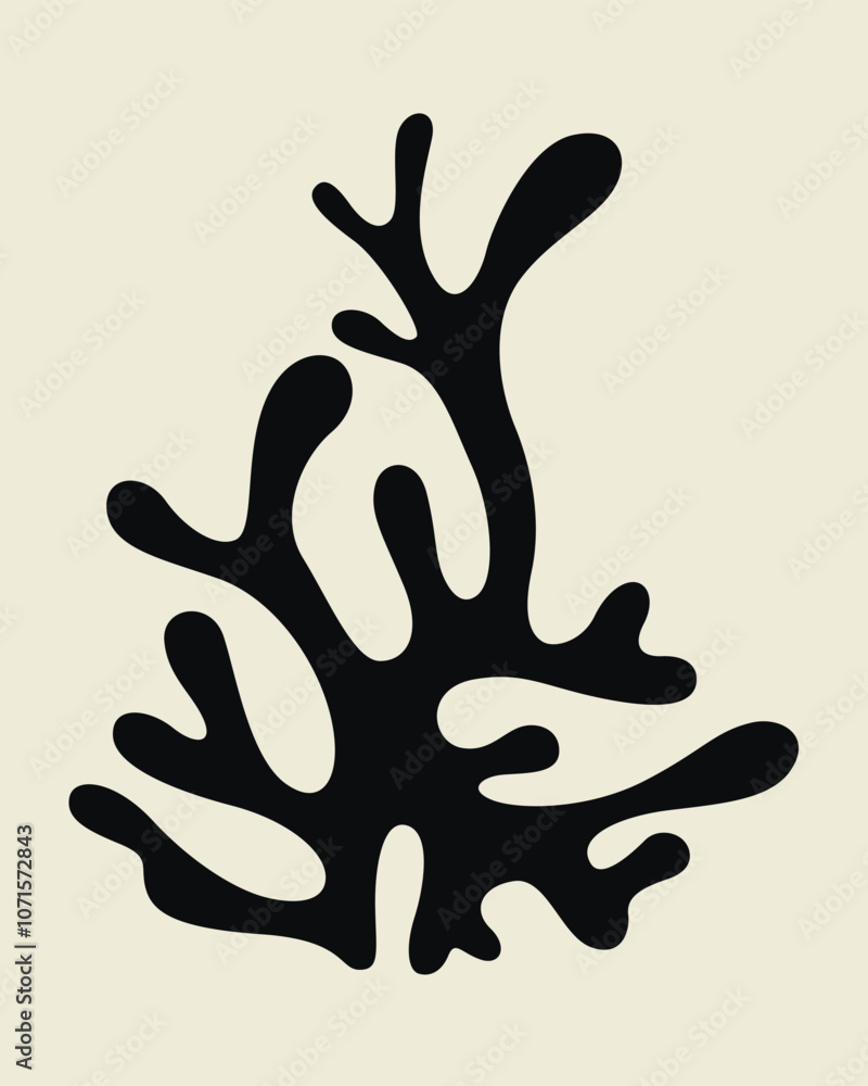Obraz premium Contemporary fluidity black coral vector