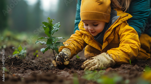 Child Planting Tree in Gard...