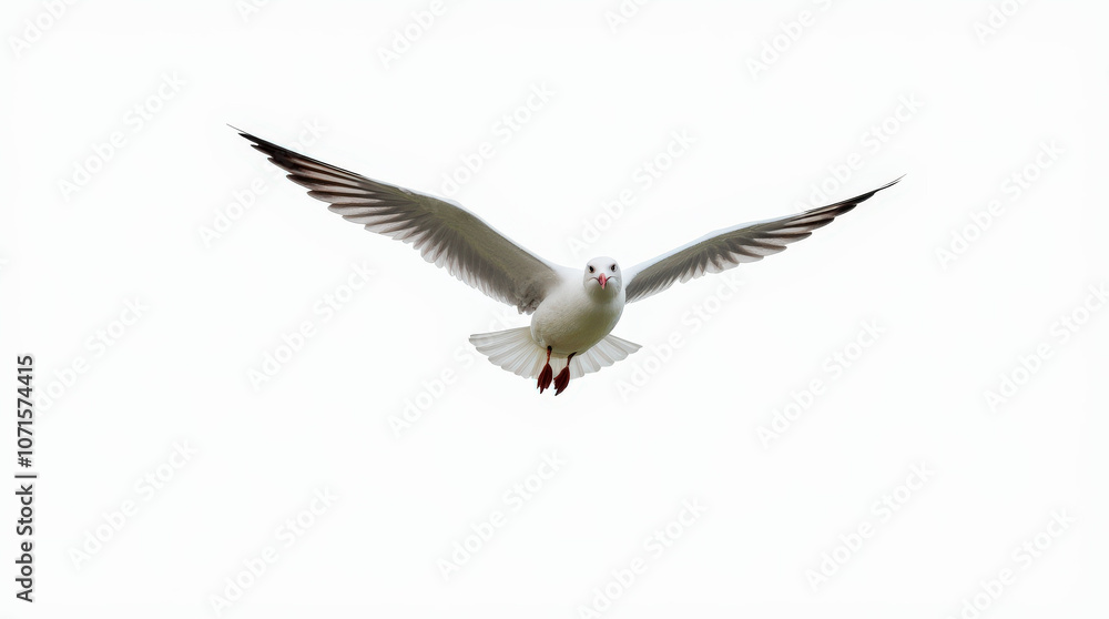 Fototapeta premium High-Quality Stock Photo of Seagull Isolated on White Background - Perfect for Wildlife and Nature Projects