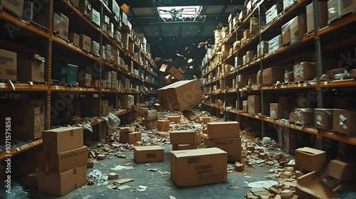 Warehouse Interior With Fal...