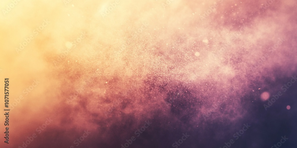 Fototapeta premium Ethereal Dust Cloud Background with Golden and Violet Light Gradient