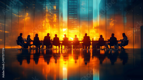 Silhouettes of People in a ...